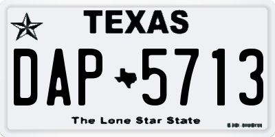 TX license plate DAP5713