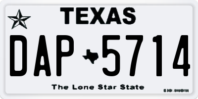TX license plate DAP5714