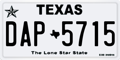 TX license plate DAP5715