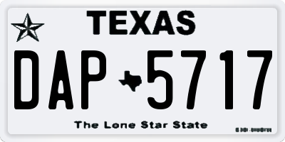 TX license plate DAP5717