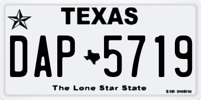 TX license plate DAP5719