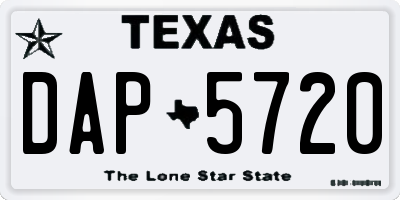 TX license plate DAP5720