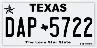TX license plate DAP5722