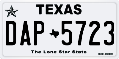 TX license plate DAP5723