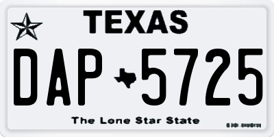 TX license plate DAP5725