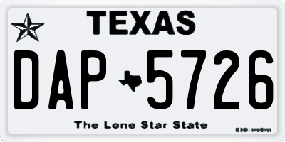TX license plate DAP5726
