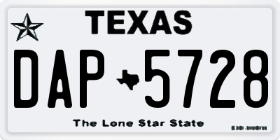 TX license plate DAP5728