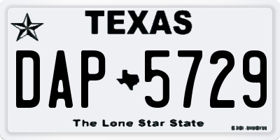 TX license plate DAP5729