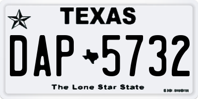 TX license plate DAP5732