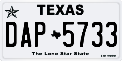 TX license plate DAP5733