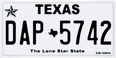 TX license plate DAP5742