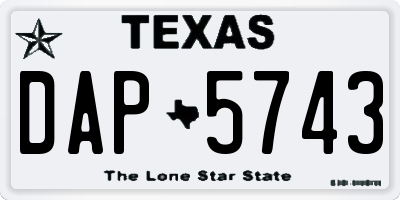 TX license plate DAP5743