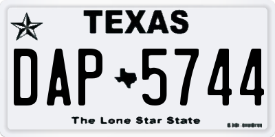 TX license plate DAP5744
