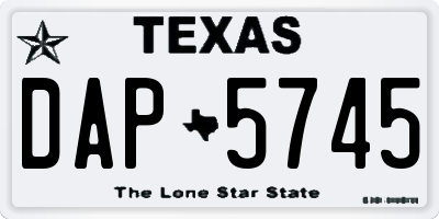 TX license plate DAP5745