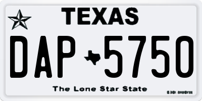 TX license plate DAP5750
