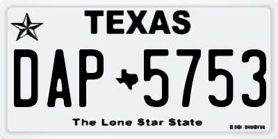 TX license plate DAP5753
