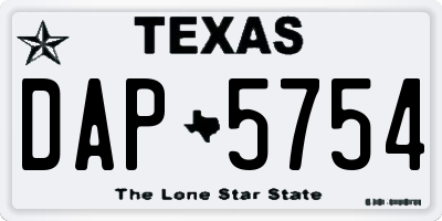 TX license plate DAP5754