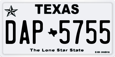 TX license plate DAP5755
