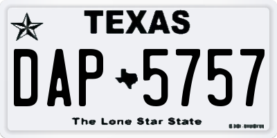 TX license plate DAP5757