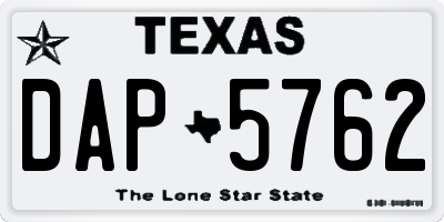 TX license plate DAP5762