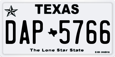 TX license plate DAP5766