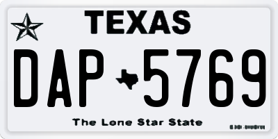 TX license plate DAP5769