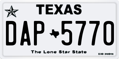 TX license plate DAP5770
