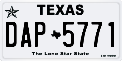 TX license plate DAP5771