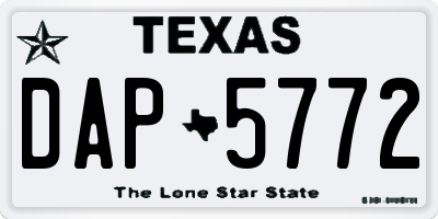 TX license plate DAP5772