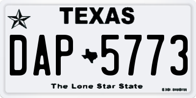 TX license plate DAP5773