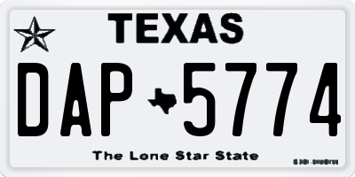 TX license plate DAP5774