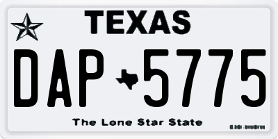 TX license plate DAP5775
