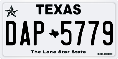 TX license plate DAP5779