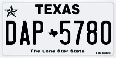TX license plate DAP5780