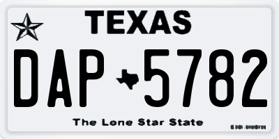 TX license plate DAP5782