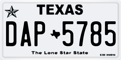 TX license plate DAP5785