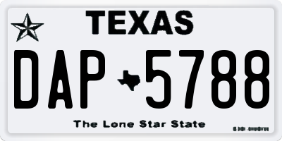 TX license plate DAP5788