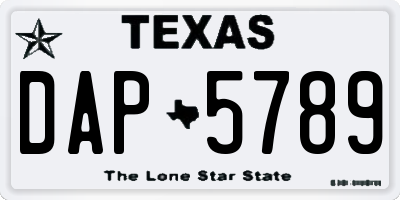 TX license plate DAP5789