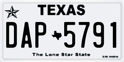 TX license plate DAP5791
