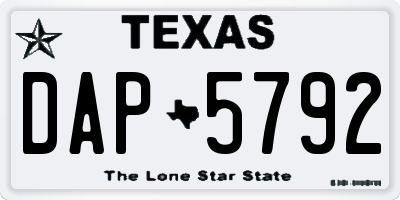TX license plate DAP5792