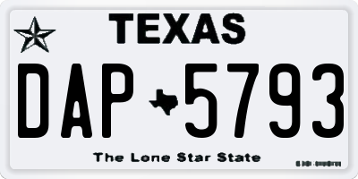 TX license plate DAP5793