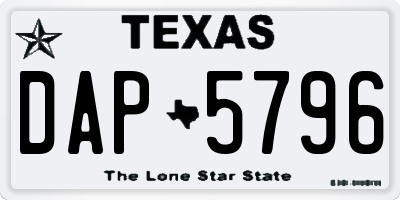 TX license plate DAP5796
