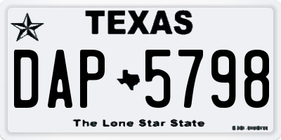 TX license plate DAP5798