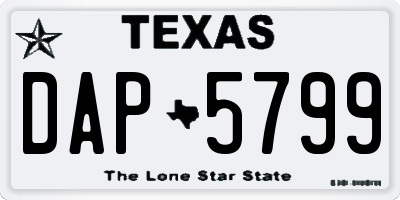 TX license plate DAP5799