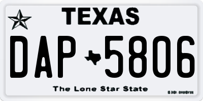 TX license plate DAP5806