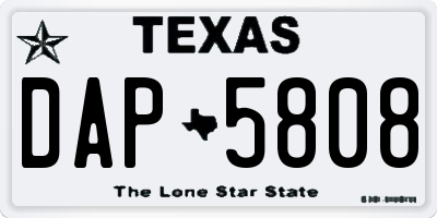 TX license plate DAP5808