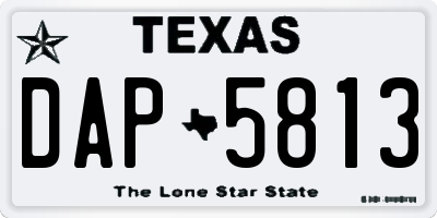 TX license plate DAP5813