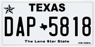 TX license plate DAP5818