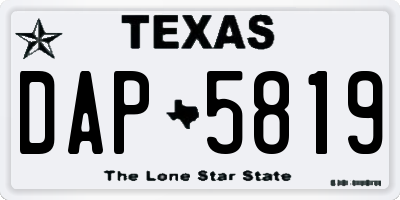 TX license plate DAP5819