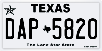 TX license plate DAP5820